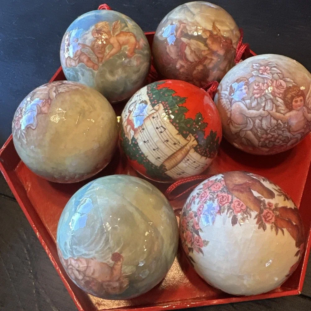 JCPenney Christmas‎ Ornaments 23 Paper Mache Decoupage Collectible Victorian